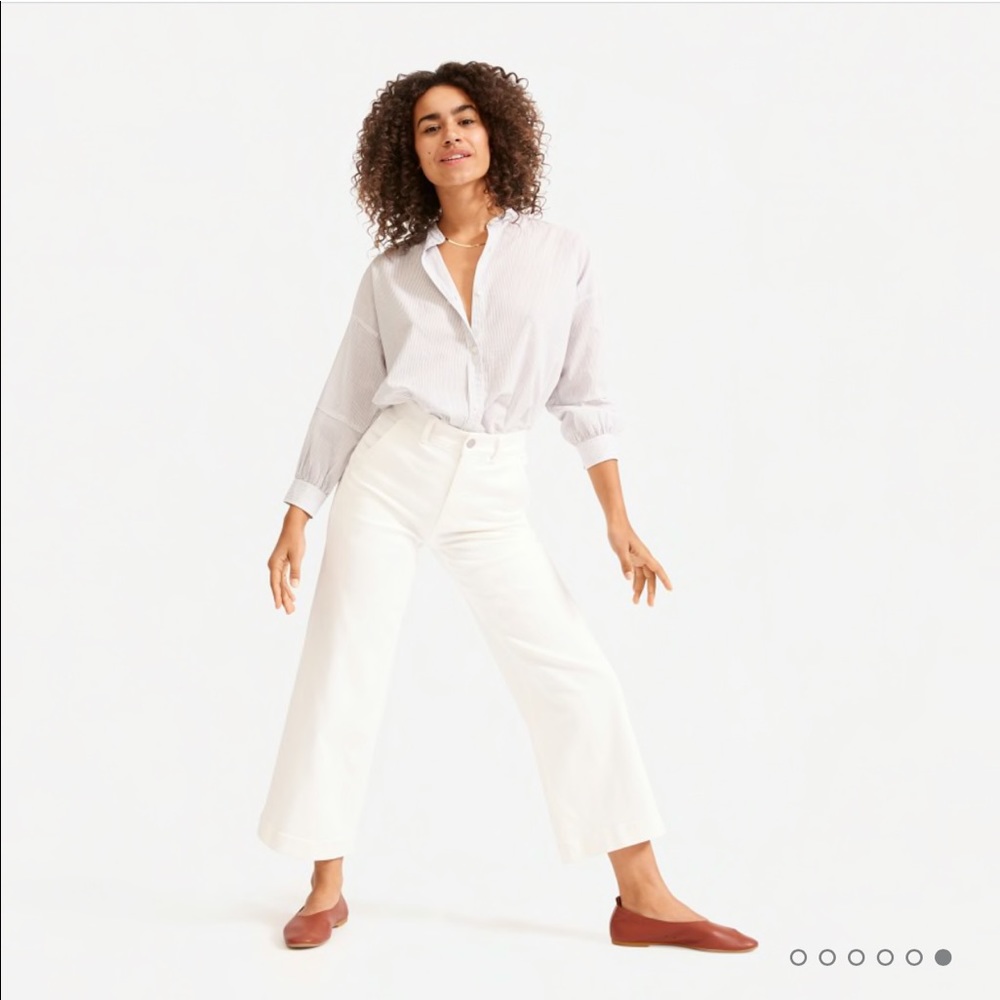 Everlane Wide Leg Crop High Rise in White